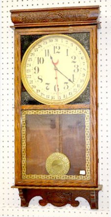 Gilbert “Western Union” Oak Store Regulator Clock