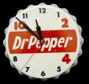Dr. Pepper Advertising Bottle Cap Clock, Electric