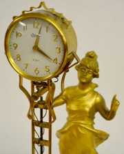 Linden Lady Statue Swing Clock, Painted Lady