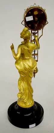 Linden Lady Statue Swing Clock, Painted Lady