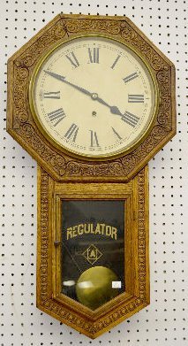 Ansonia Oak “A” Regulator Long Drop Clock