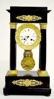 French Vincenti & Cie Empire Clock, 4 Column