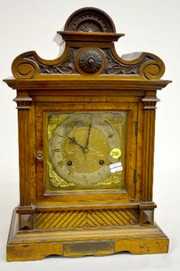 “M. B.” Burled Walnut Mantel Clock