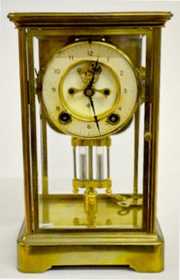 Ansonia “Prism” Brass Crystal Regulator Clock