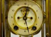 Ansonia “Prism” Brass Crystal Regulator Clock