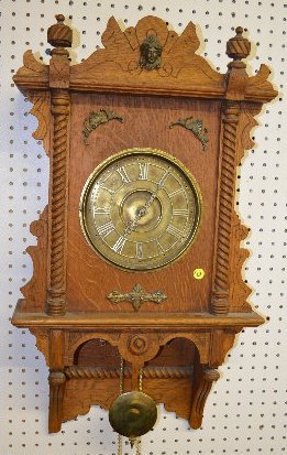 Oak Waterbury Study 2 Weight Wall Clock