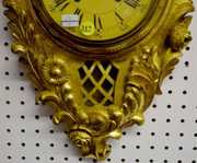 Bucherer Gold Gilt Hanging Cartel Clock