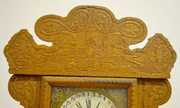 Ingraham Pressed Oak Calendar Kitchen Clock