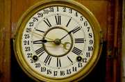 Ingraham Pressed Oak Calendar Kitchen Clock