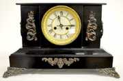 Waterbury Iron Case Enameled Mantel Clock