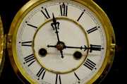 Waterbury Iron Case Enameled Mantel Clock