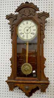 Ingraham “Pacific” Oak Hanging Clock