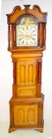 Lrg. Oak  Calendar Grandfather Clock, Holy Head