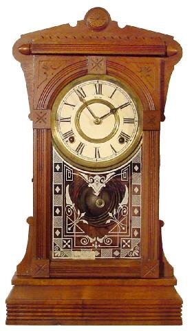 Gilbert Walnut Kitchen Clock Ca. 1900