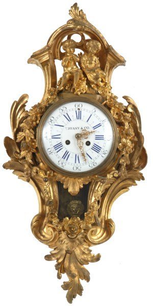 Tiffany & Co. Gilt Bronze Cartel Clock