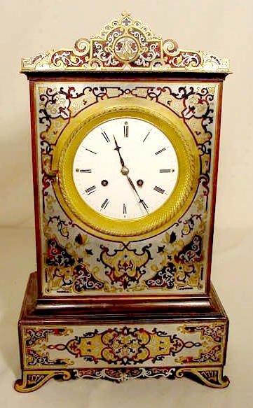 French Boulle Style Inlaid Clock