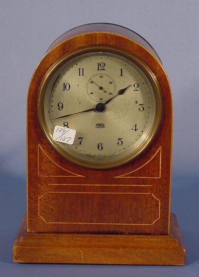 Poole Mahogany Veneer Mantle Clock