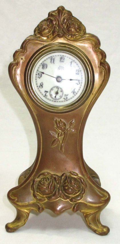 Bronze Nouveau Jennings Bros. Clock