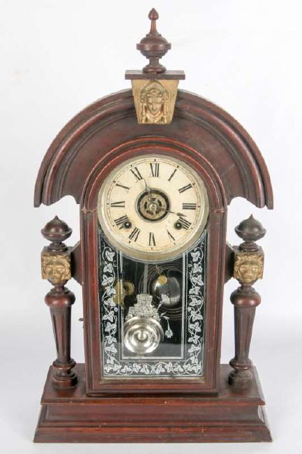 AN ANSONIA ‘KING’ WALNUT PARLOR CLOCK