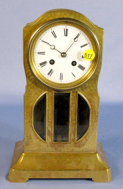 French Art Nouveau Brass Clock