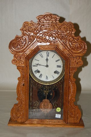 Waterbury “Festus” Mantle Clock, Oak Pressed Case