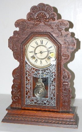 Ansonia “Kirkwood” Oak Mantle Clock