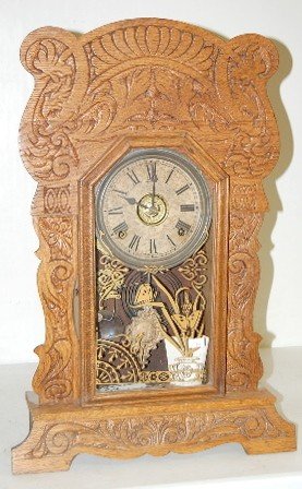 Pressed Oak Sessions Grand No.2 Kitchen Clock