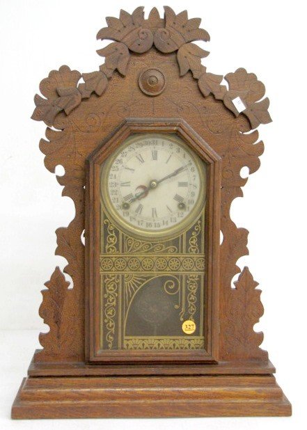 Oak Ingraham 8 Day Calendar Clock