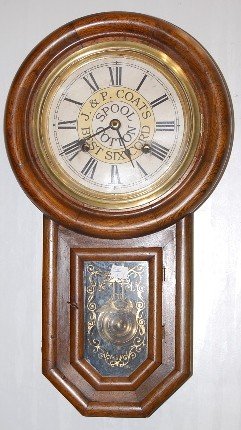 J.P. Coats Advertising Short Drop Clock