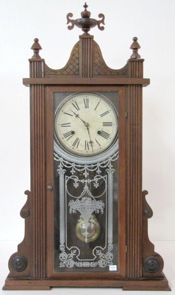 Walnut Gilbert Weight Driven Mantle Clock