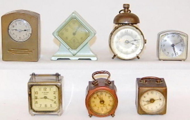 7 Metal Alarm Clocks Lux, Junghans & Others