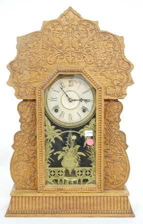 Gilbert Carved Oak T & S Kitchen Clock