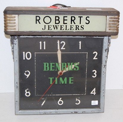 Electric “Benrus” Art Deco Advertising Clock