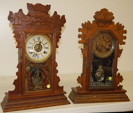 Ansonia & Waterbury Oak Kitchen Clocks