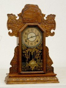 E. Ingraham “Freedom” Oak Kitchen Clock