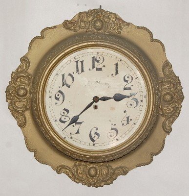 Large Gallery Gesso Clock, 12 1/2″ Dial