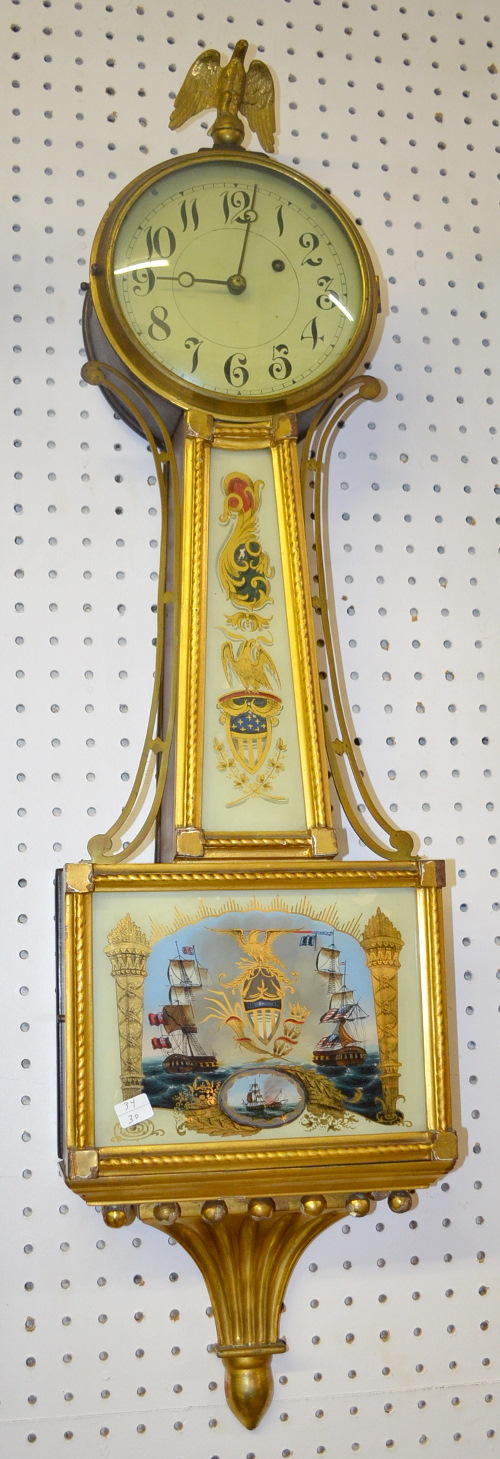 E. Howard Gold Leaf and Gilt No. 95 Banjo Clock