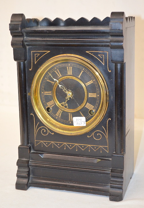 Antique Kroeber Ebony Cabinet No. 5 Clock