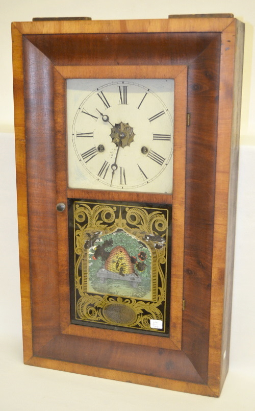 Antique New Haven Weight Driven OG Shelf Clock