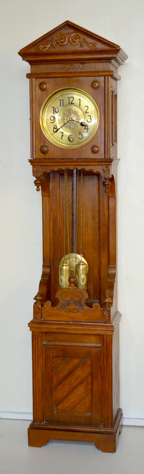Vintage Open Well 2 Weight Grandfather Clock