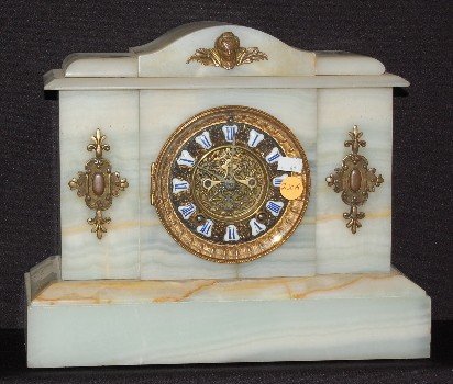 Ansonia White Onyx “Pinehill” Mantel Clock