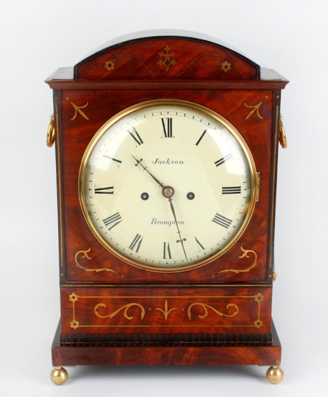 A Regency brass-inlaid mahogany bracket clock
