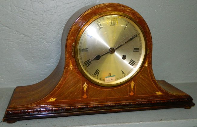 German inlaid mahogany 8 day  clock.