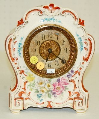 Ansonia Royal Bonn Porcelain Mantel Clock