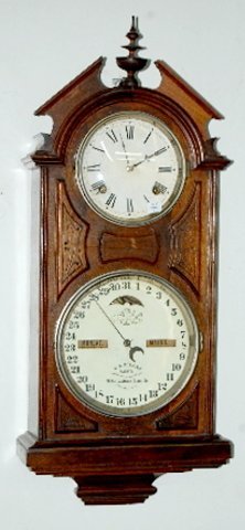 Ithaca No. 6 Double Dial Hanging Library Clock