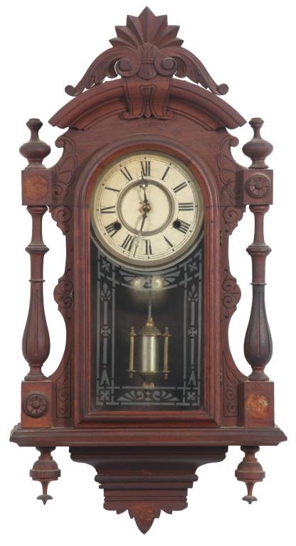 Kroeber Carved Walnut Wall Clock