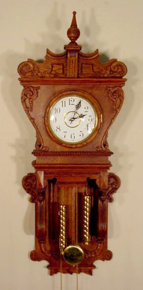 Waterbury Library Oak Hanging Clock