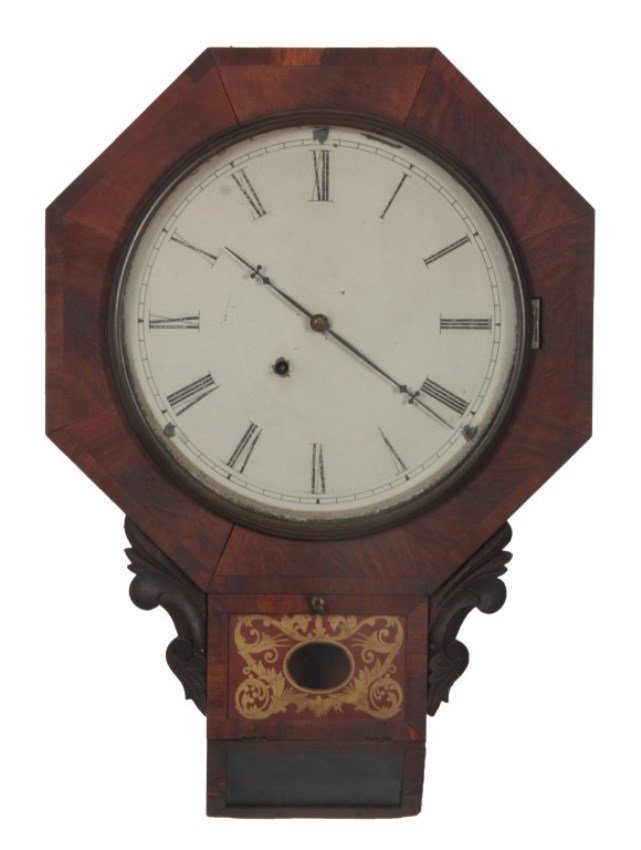 Early Jerome 12 in. Schoolhouse Clock