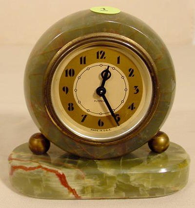 Plymouth Deco Onyx Desk Clock