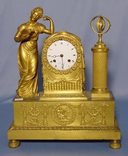 Early French Bronze Clock with Figure
